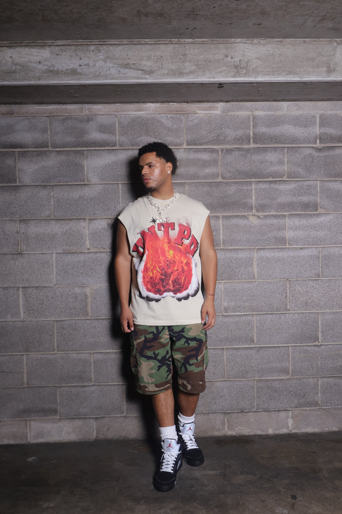 BRAIN ON FIRE CUTOFF TEE