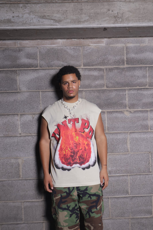 BRAIN ON FIRE CUTOFF TEE